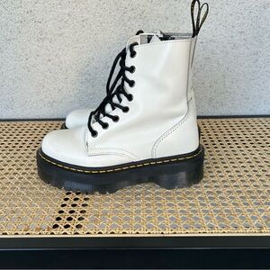 Dr. Martens White Air Wair Boots with Bouncing Souls